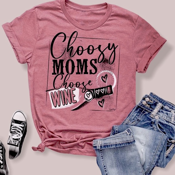 Choosy Moms choose Wine Tee Bella Canvas Tee - Picture 3 of 4